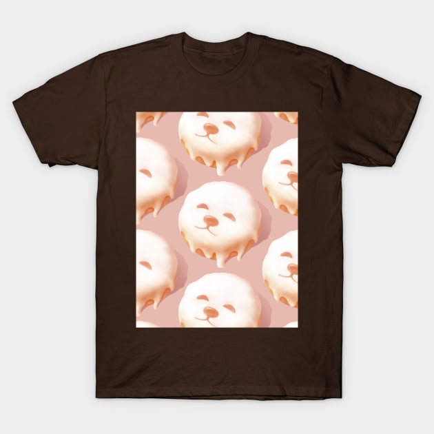 Smile Dog Donut Pattern T-Shirt by zkozkohi